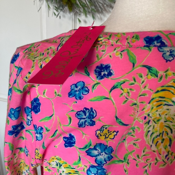 Lilly Pulitzer Loran Dress Prosecco Pink Tigress Garden Size Small - Picture 13 of 15